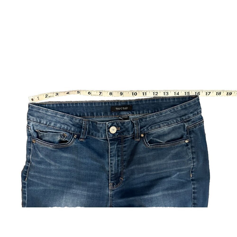 White House Black Market Womens Countour Flare Leg Denim Jean Size 8L Mid Rise - Picture 5 of 6